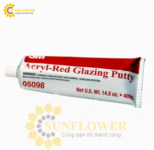 Keo Acryl Galzing Putty 3M 05098, màu đỏ, 14.5 OZ