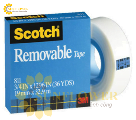 Băng keo 1 mặt 3M 811 Scotch Removable