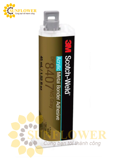 Keo Hai Thành Phần 3M Scotch-Weld DP8407NS, Màu Xám, Keo Dán Kim Loại Gốc Acrylic