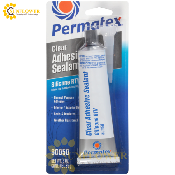80050 – PERMATEX CLEAR RTV KEO DÁN SILICONE, 3 OZ